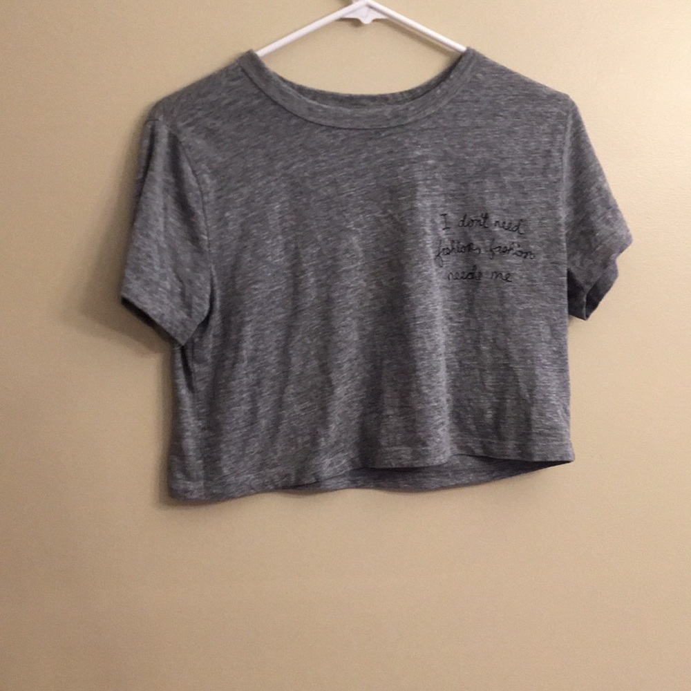 Grey Forever 21 crop-top